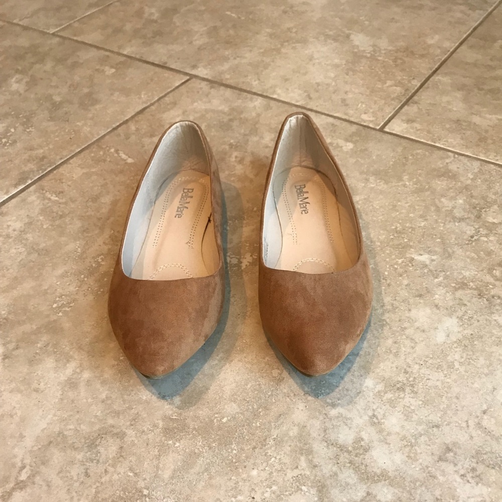 Bella Marie Tan Suede Flats.