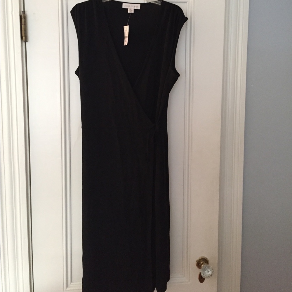 New black wrap style dress