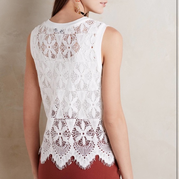 πHOST PICKπ Anthropologie Scalloped Lace Tank - Picture 3 of 7