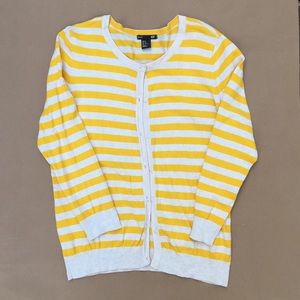 H&M yellow and ivory striped Cardigan