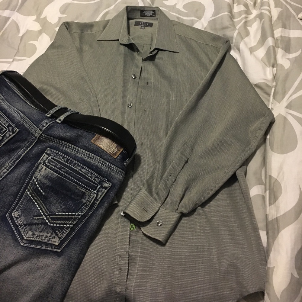 Crazy horse gray dress shirt 32-33/ 15.5