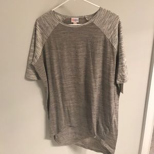 LulaRoe Irma grey striped top