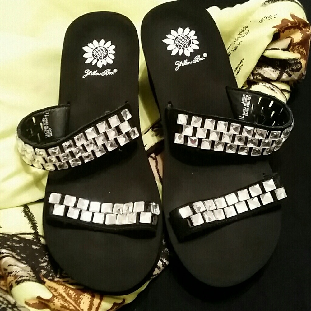 Yellow box slip ons