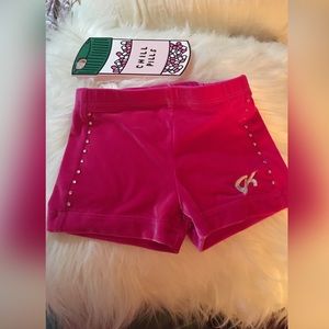 GK Hot Pink Velvet work Out Shorts