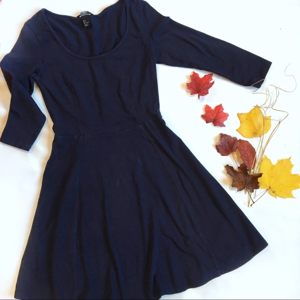 H&M basic blue dress