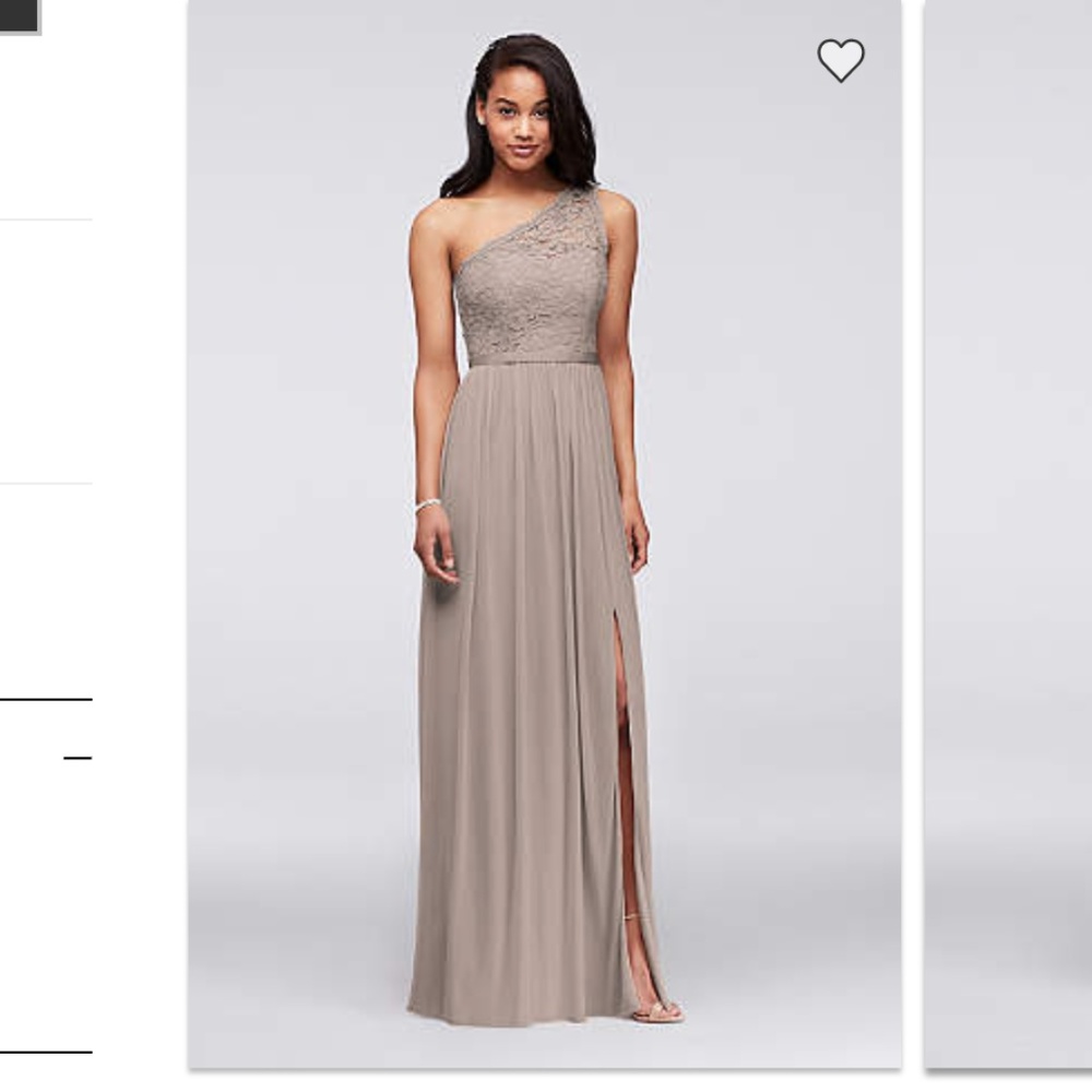 Long One Shoulder Lace Bridesmaid Dress Size 16