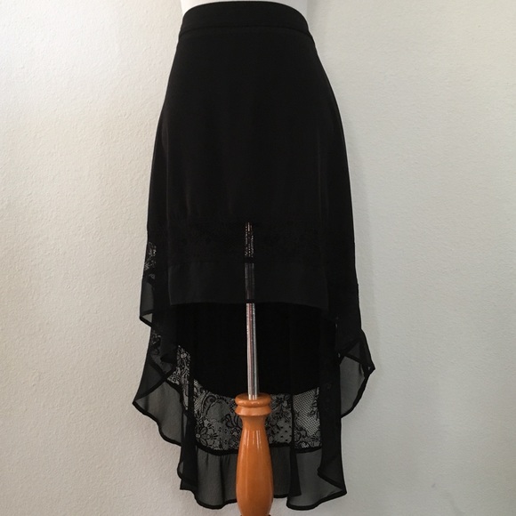 Solemio Dresses & Skirts - High Low Black Lacey Skirt
