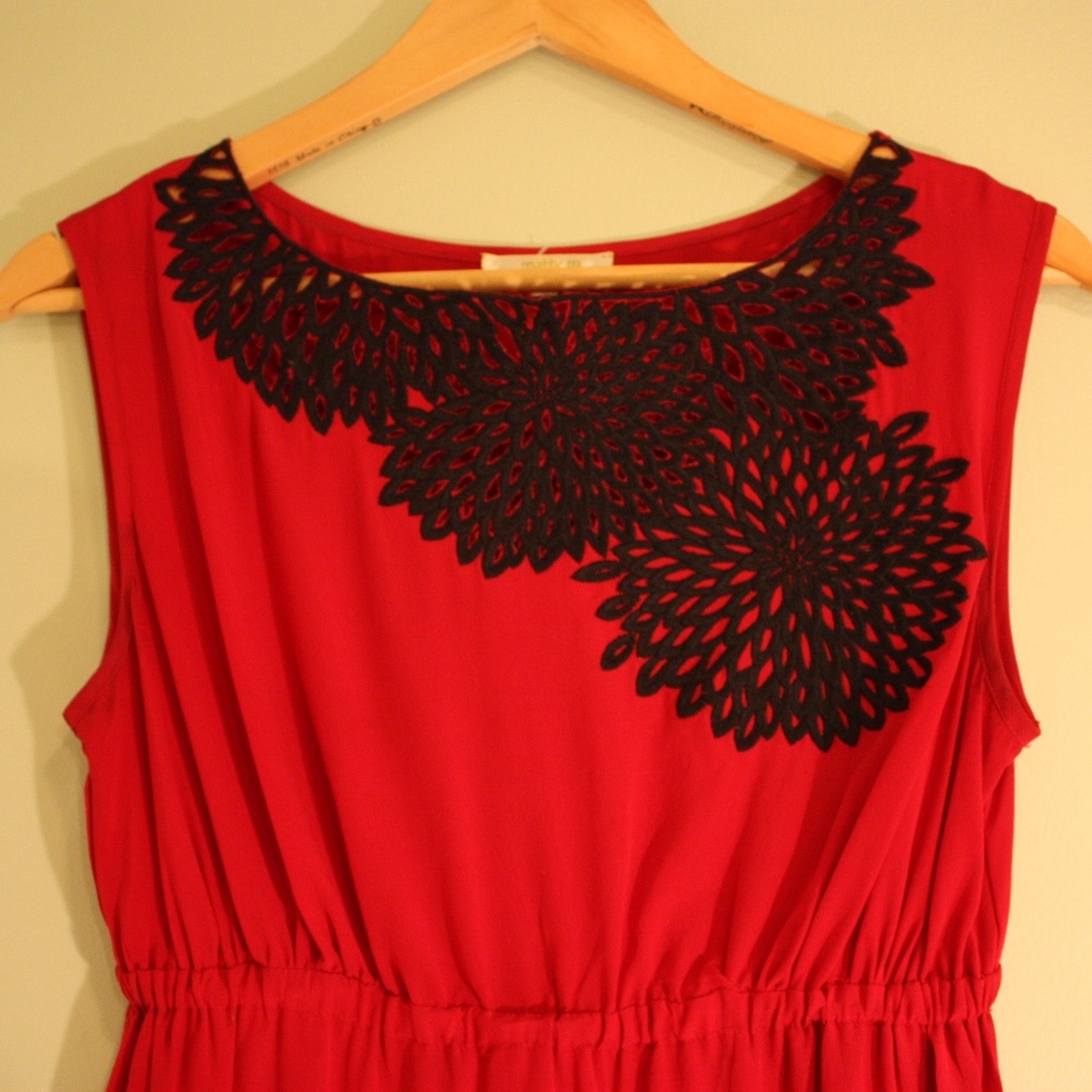 Matty M Red 100% Silk Dress Small