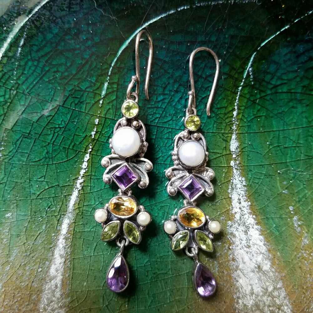 💥 CLEARANCE💥Peridot. Amethyst & Citrine Earrings