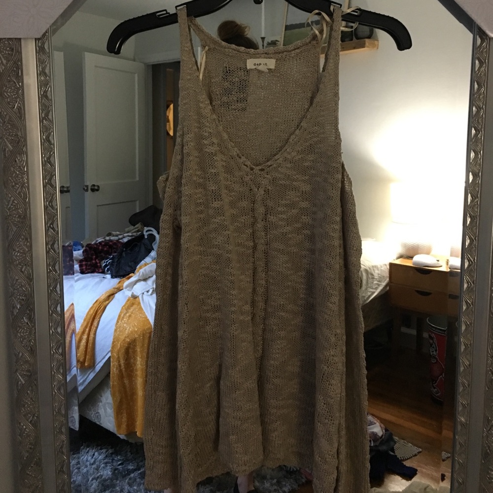 Lin sleeve slit shirt