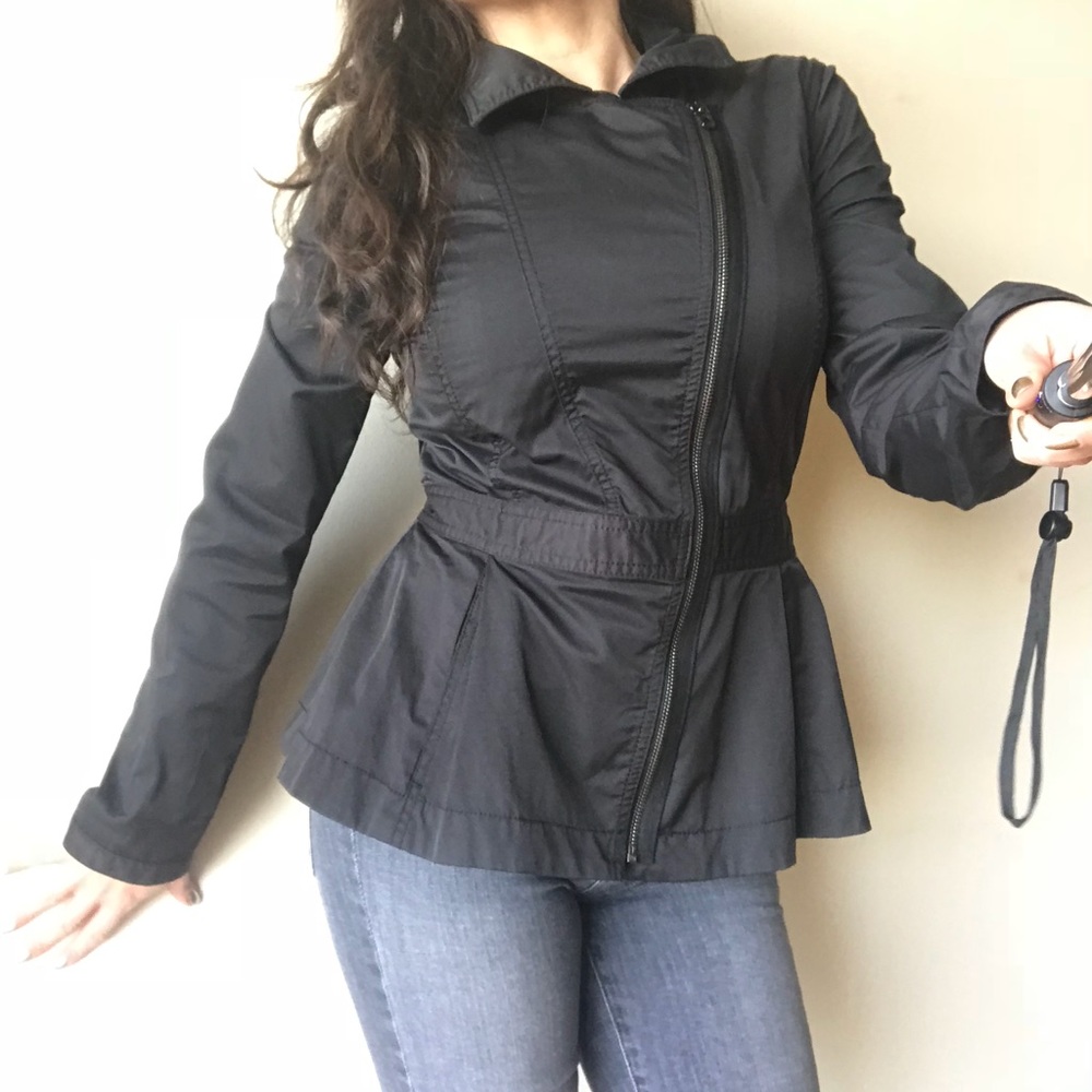 SOLDA/X Armani Exchange Black Peplum Moto Jacket M - Picture 2 of 8