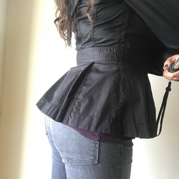SOLDA/X Armani Exchange Black Peplum Moto Jacket M - Picture 3 of 8