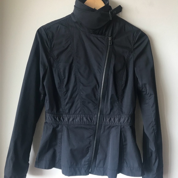 SOLDA/X Armani Exchange Black Peplum Moto Jacket M - Picture 6 of 8