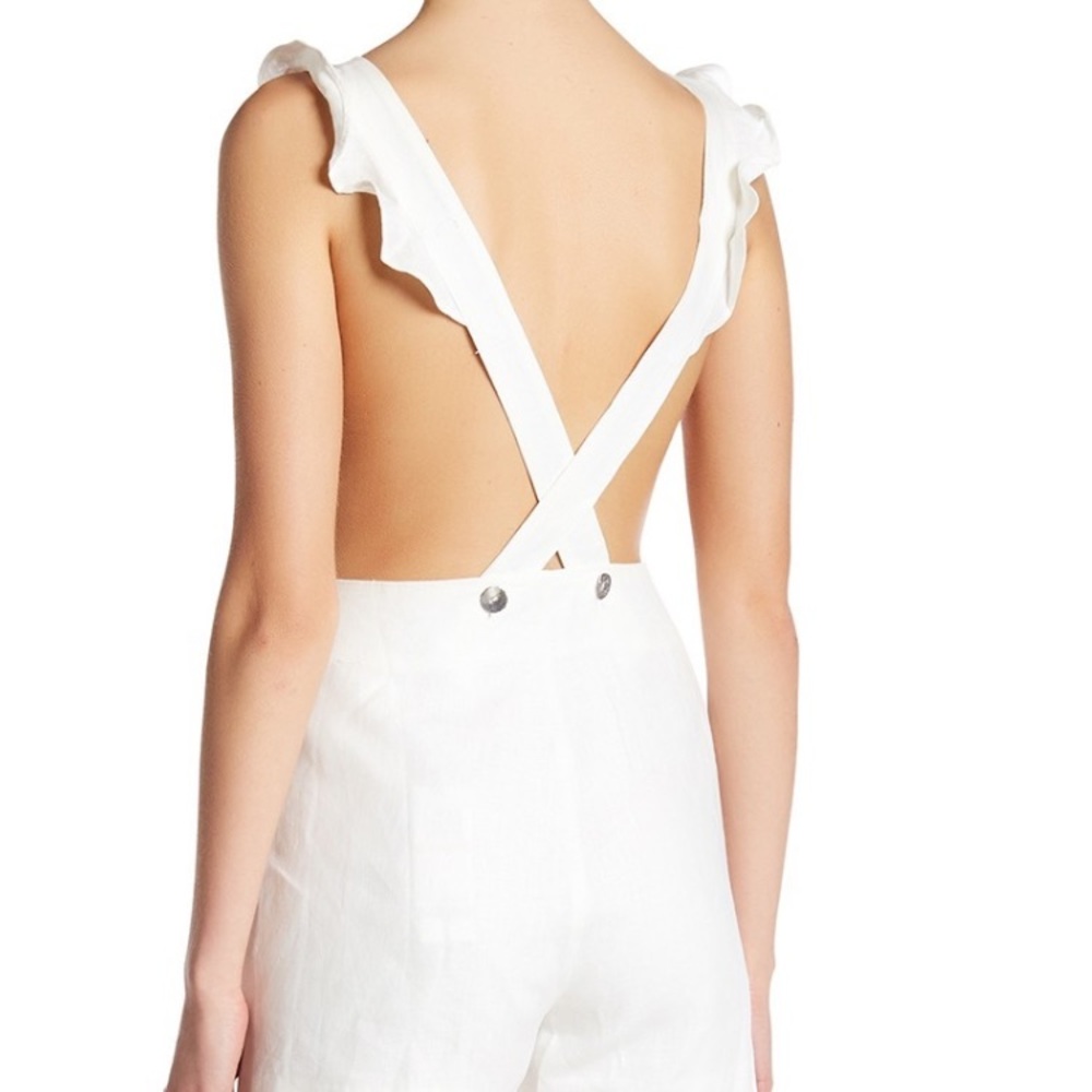 🎉SALE💓NWT Dolce Vita linen ruffle trim romper, S - Picture 2 of 2