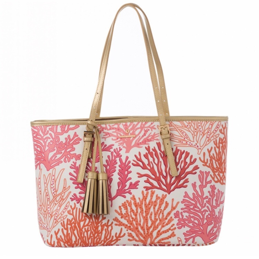Spartina coral retreat tote bag