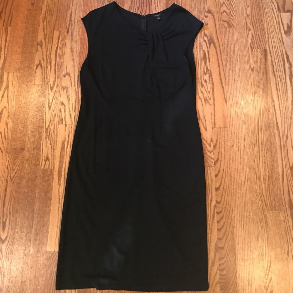 Ann Taylor Black sheath dress with neck detail