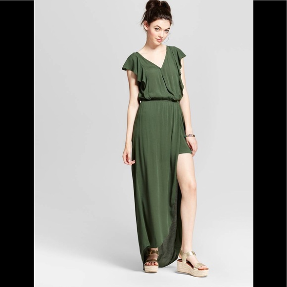 Xhilaration Dresses & Skirts - Olive Green High Low Dress/Romper