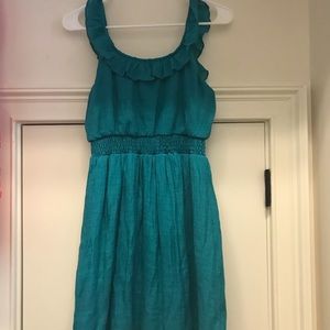 Teal colored beautiful dress!