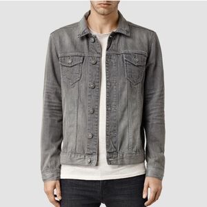 All Saints Gray Watzman Denim Jacket EXCELLENT med