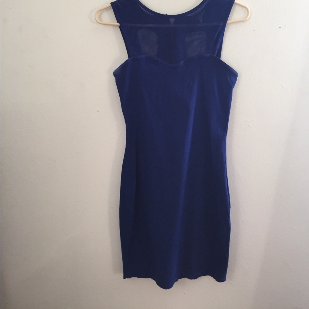 Blue Body con dress with cut outs