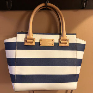 Kate Spade Navy and White Stripe Handbag