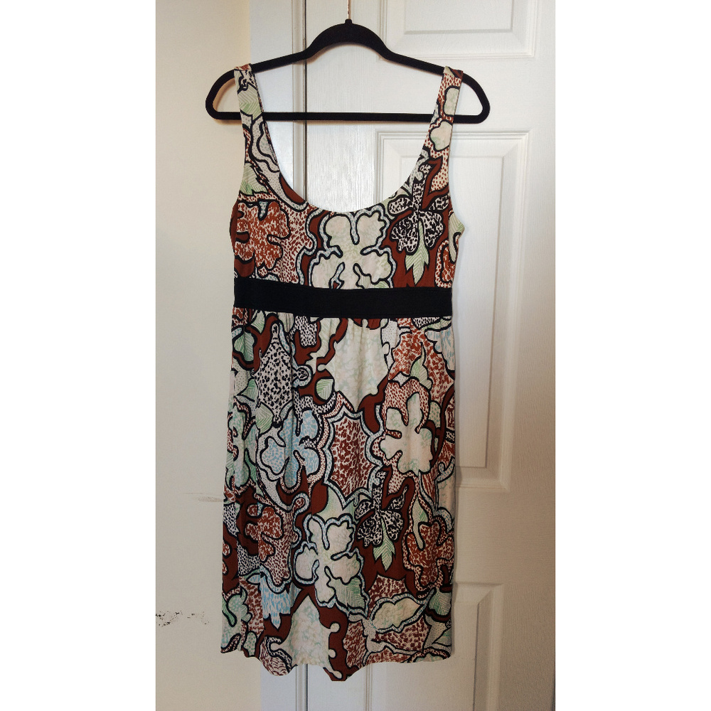 DVF Darly Silk Jersey Abstract Floral Dress Sz 12
