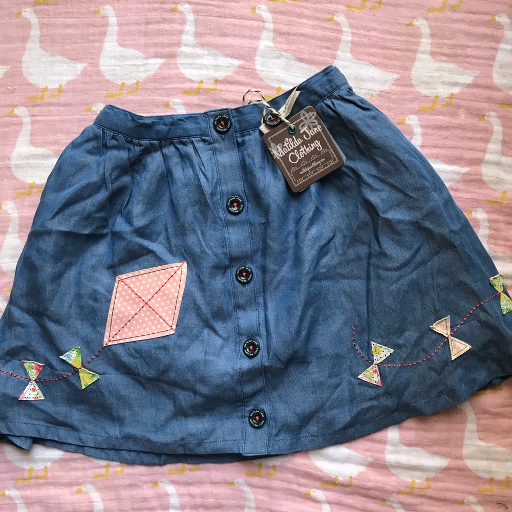 NWT Matilda Jane Fly kite chambray skirt