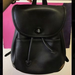Urban Outfitters Black Faux Leather Backpack