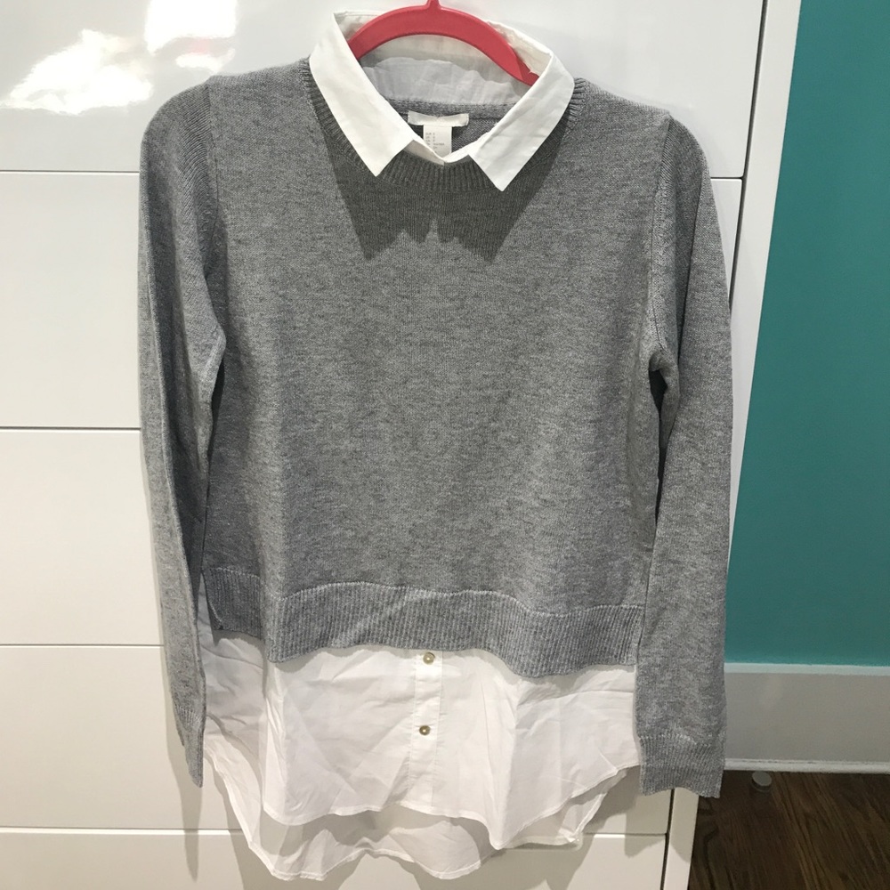 H&M gray collared sweater