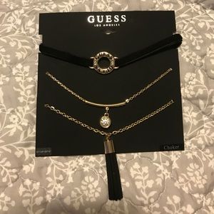 DROP! Three gold and black Guess Chokers NWT