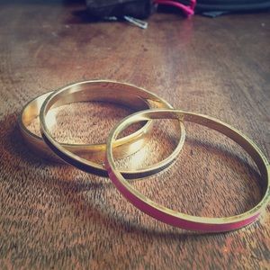 Black enamel & Gold Kate Spade bangle ♠️♠️♠️