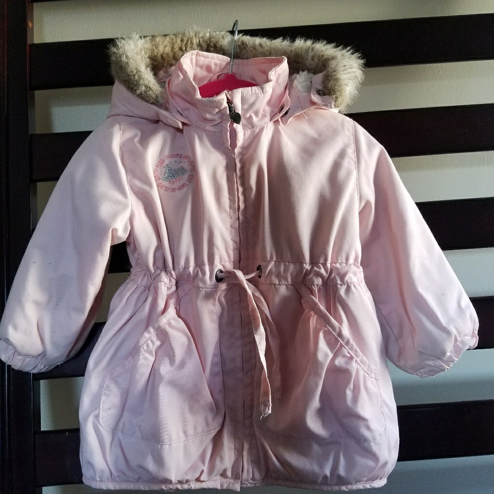 H&M Pink Baby Girl Parka Coat w/ Fleece Lining