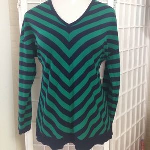 Lane Bryant 14/16W v-neck striped sweater like New