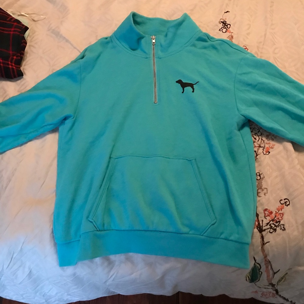 PINK crew neck zip sweatshirt