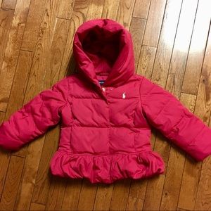 Ralph Lauren Pink winter girls down coat