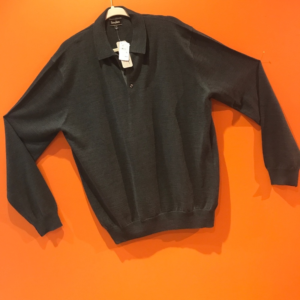 NWT$125 NEIMAN MARCUS Wool 3 Button Shirt XL