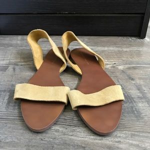 Zara yellow suede sandal size 8,5