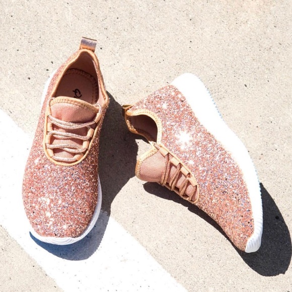 Ladies lace up light weight glittery sneakers - Picture 5 of 5
