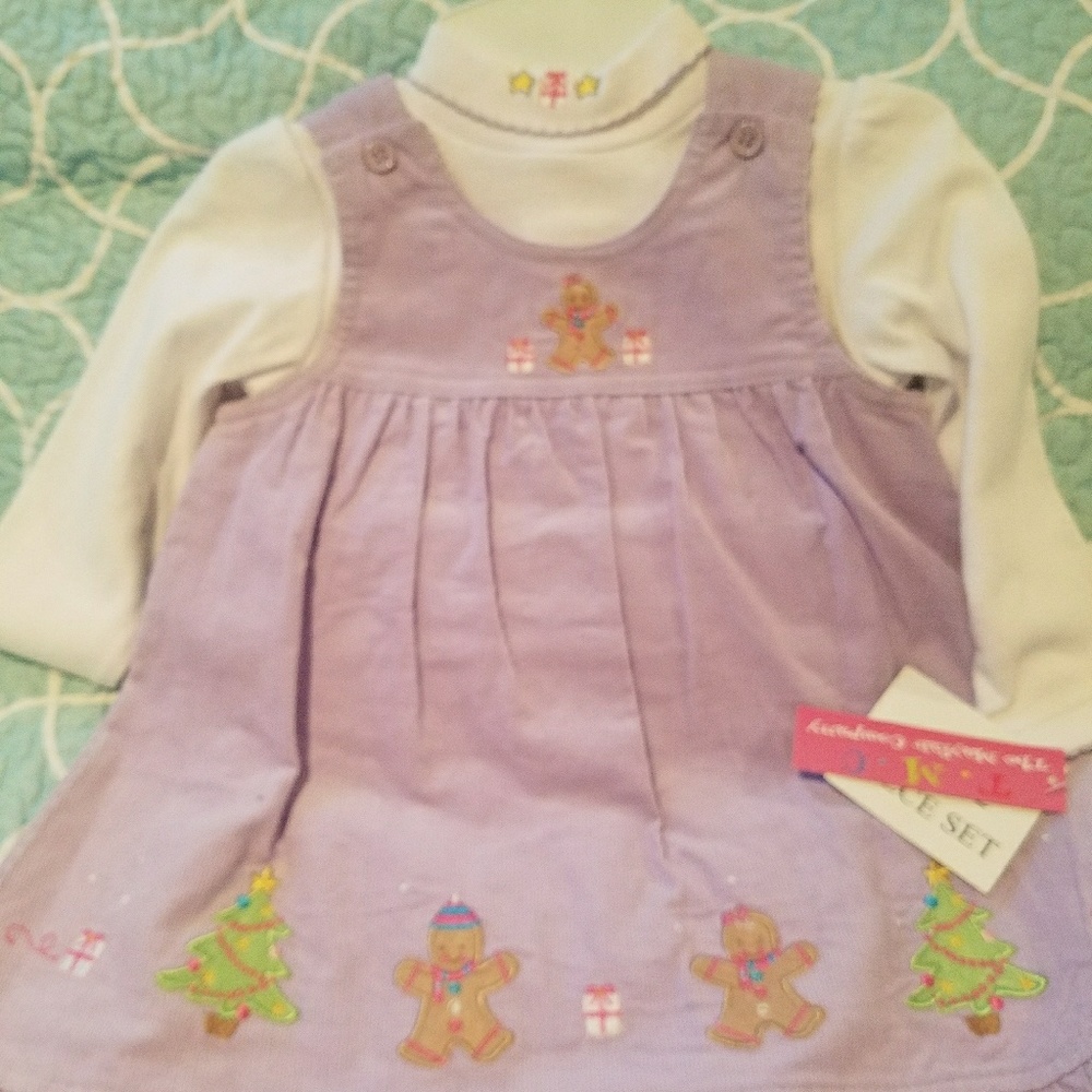 SOLD Christmas tree and ginger bread man dress