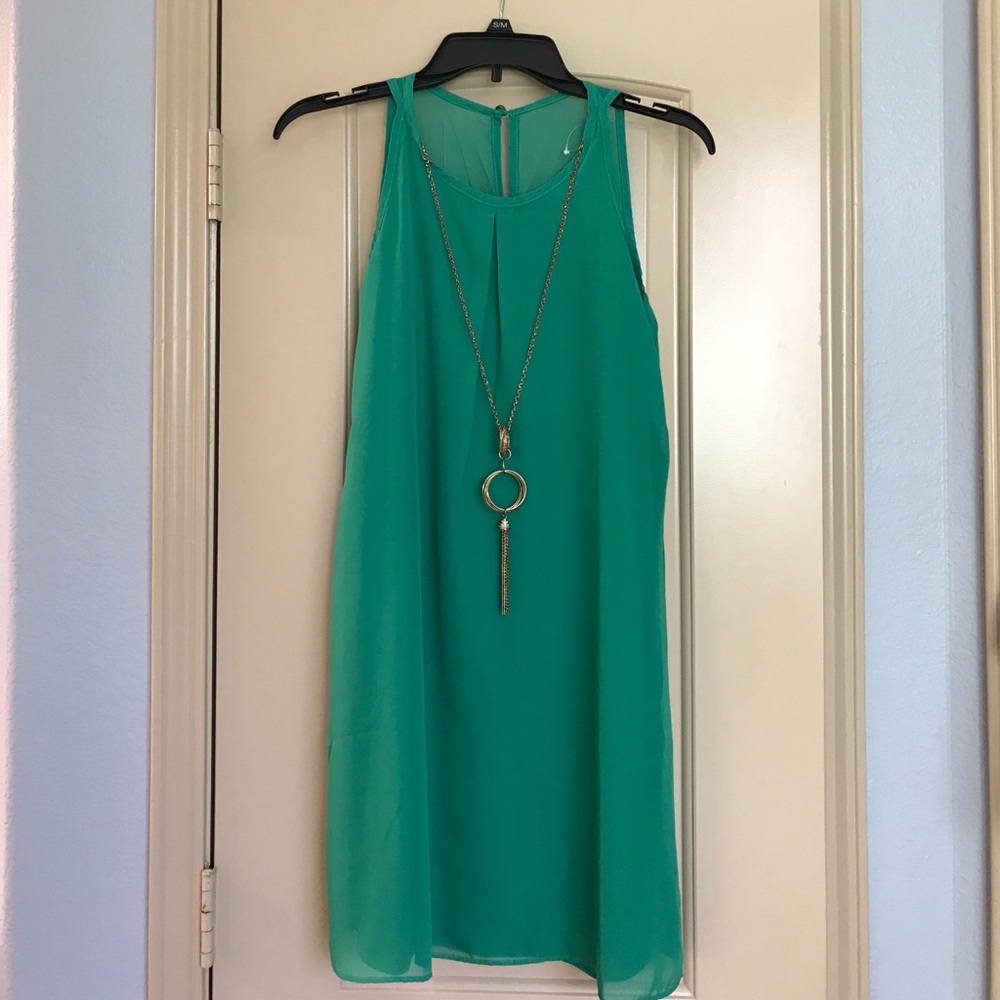 NWOT emerald green A Byer a-line dress sz S