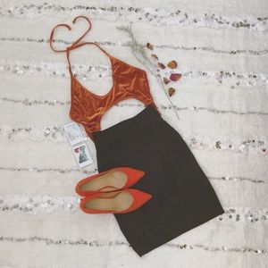 • Bodycon • Black Sweater Mini Skirt •