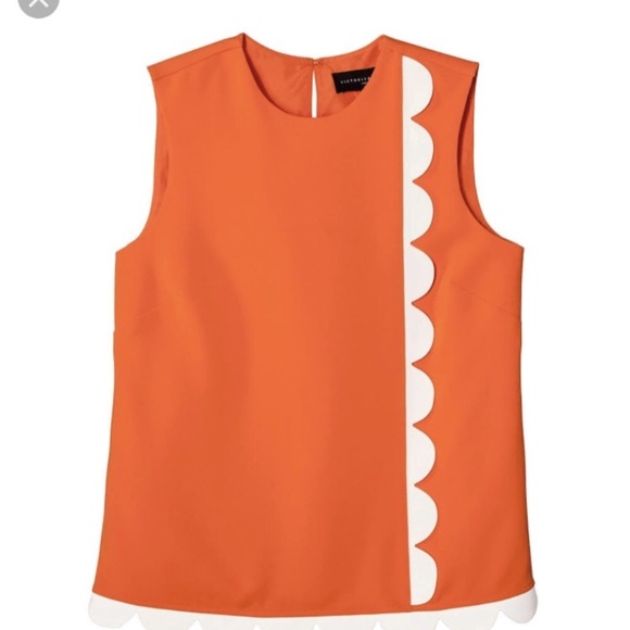 Victoria Beckham scallops orange top - Picture 3 of 5