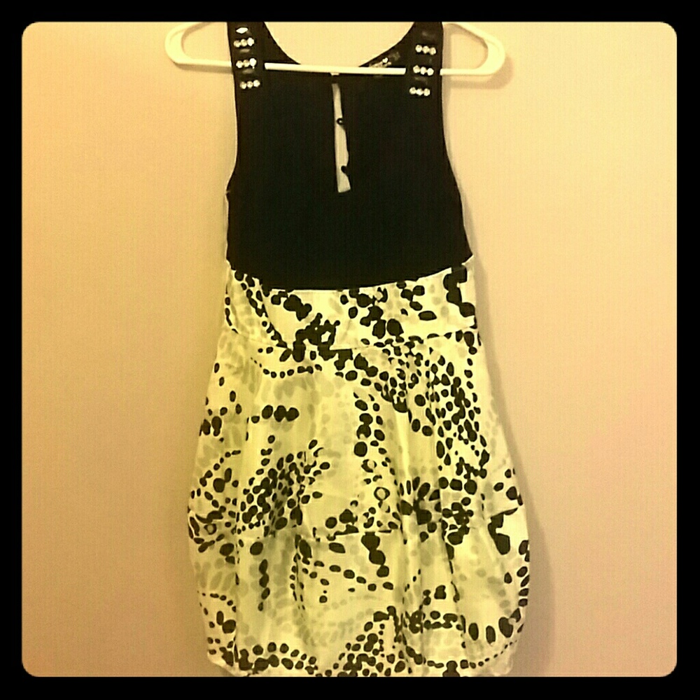 Sequin Hearts Black/White Dress