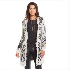 Chaser Tapestry Fringe Cardigan