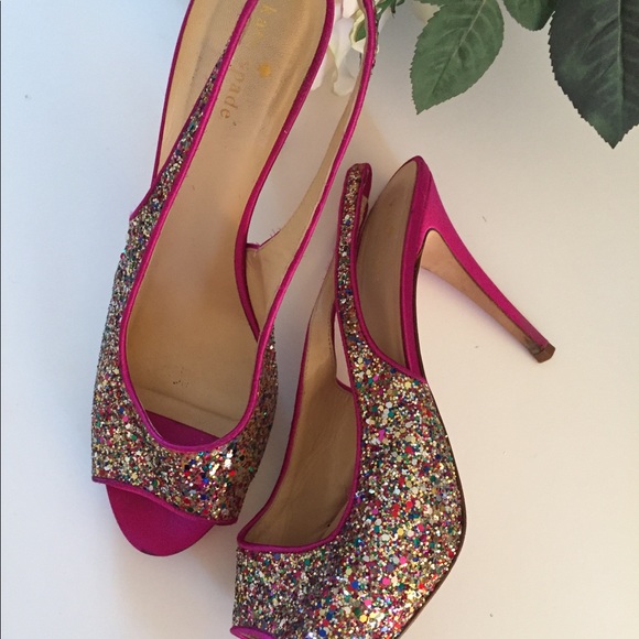 kate spade Shoes - Kate Spade Charm Fuchsia Sling Back Pumps