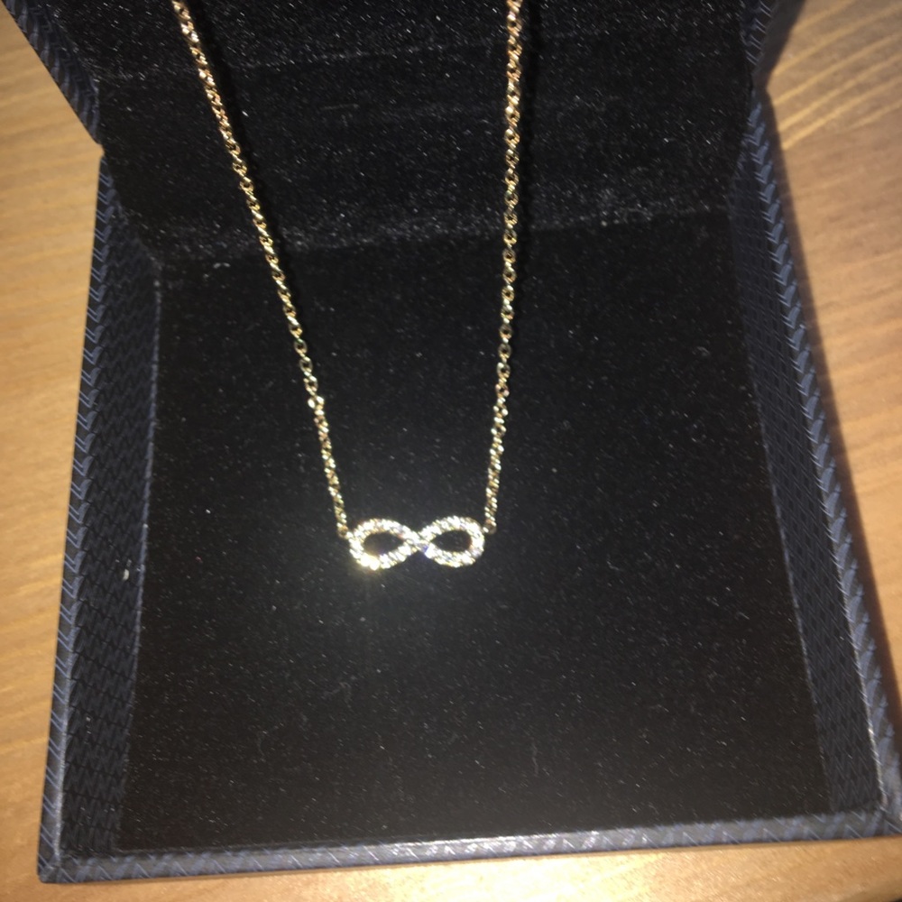 Pave Gold Infinity necklace.