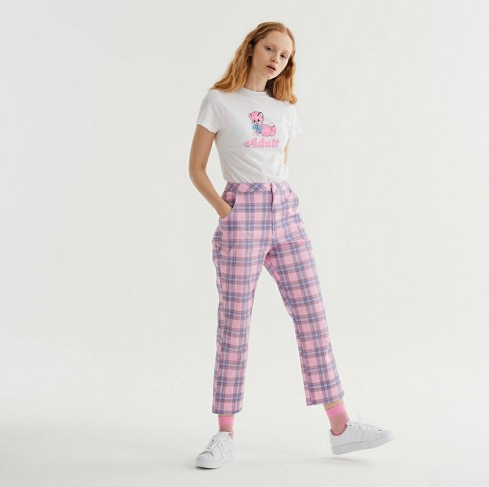 Lazy Oaf Bow Bum Check Trousers