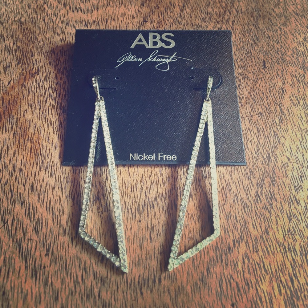 Crystal dangling geometric earrings