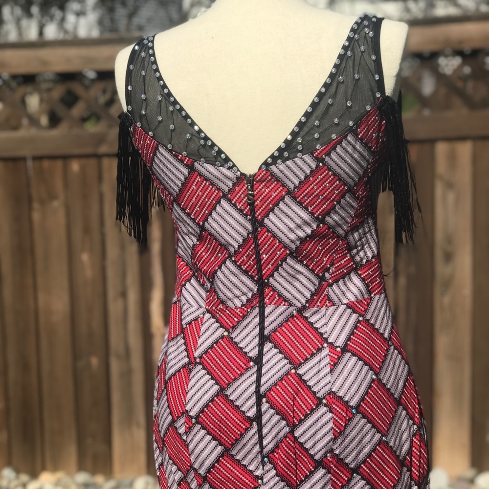 African Print Women Long Sleeveless Fitted Dress - Picture 3 of 5
