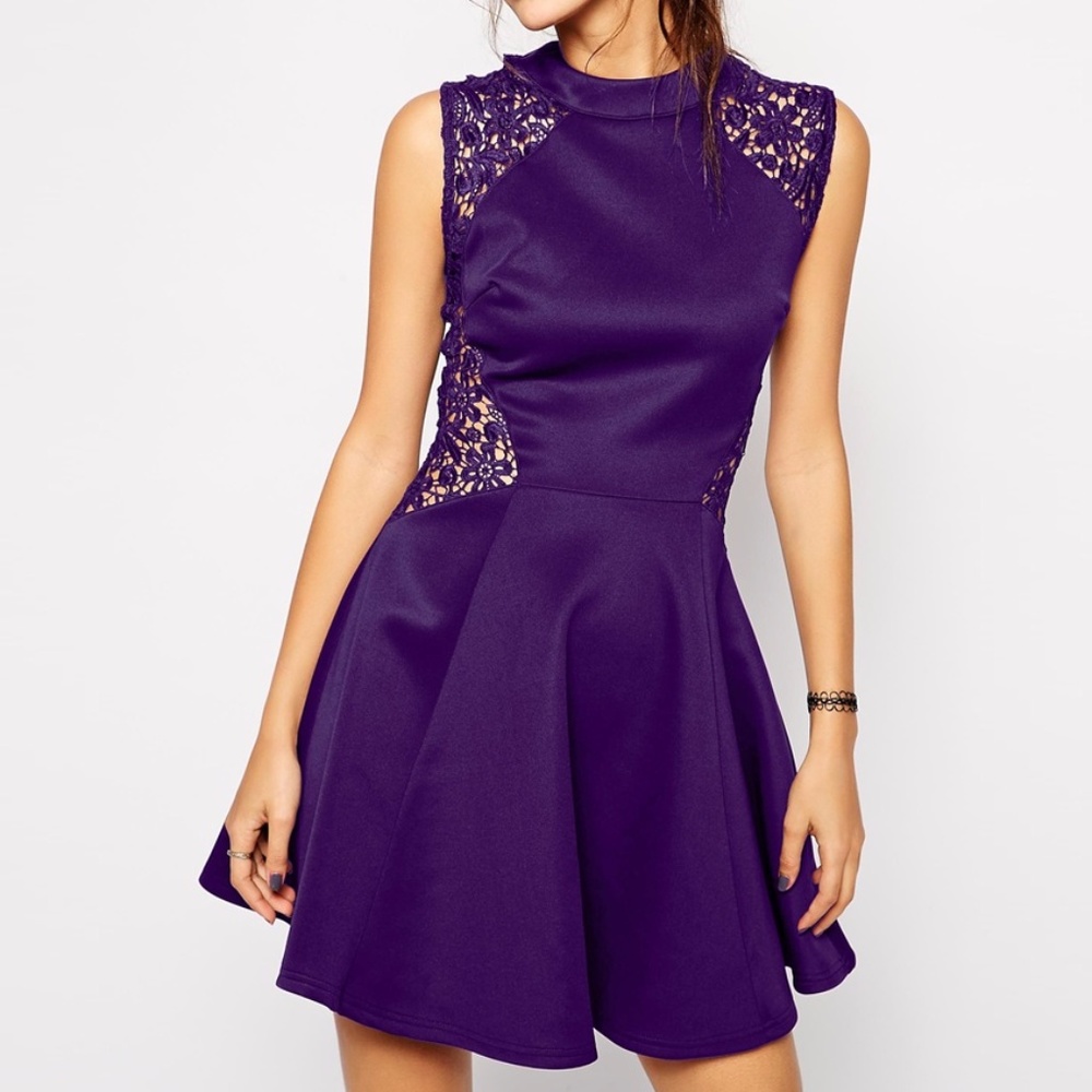 NWT Lace Panel Fit & Flare Dress Sz M Juniors